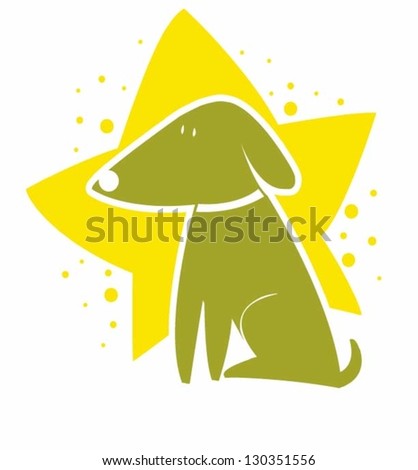 Dog with Star Background