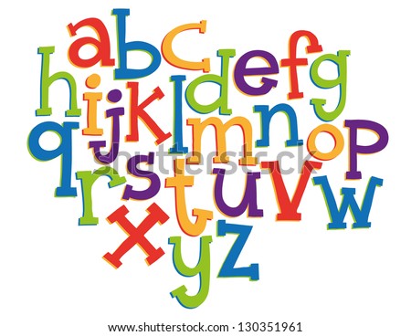 Hand-drawn vector illustration of alphabet letters