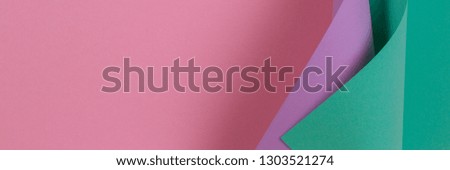 Abstract geometric shape pastel pink purple and green color paper background