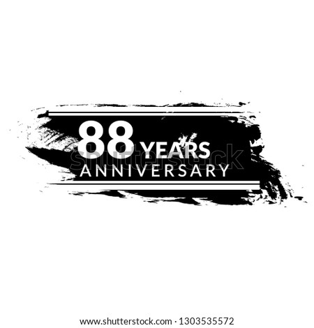 grunge 88 years anniversary celebration simple logo