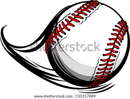 Vector Illustration of Softball or Baseball with Movement Motion Lines