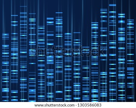 GENOMIC DATA VISUALIZATION. Dna genome sequence, medical genetic map. Genealogy barcode vector background