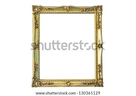Picture frame is gold / A picture frame is a decorative edging for a picture, such as a painting or photograph, intended to enhance it, make it easier to display, or protect it.
