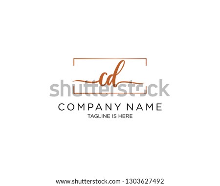 CD handwriting initial  logo vector