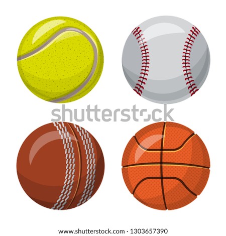 Isolated object of sport and ball symbol. Collection of sport and athletic stock vector illustration.