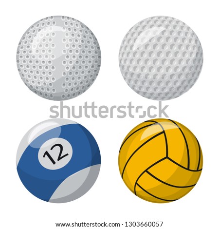 Vector illustration of sport and ball symbol. Set of sport and athletic vector icon for stock.