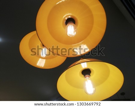 orange vintage lamps