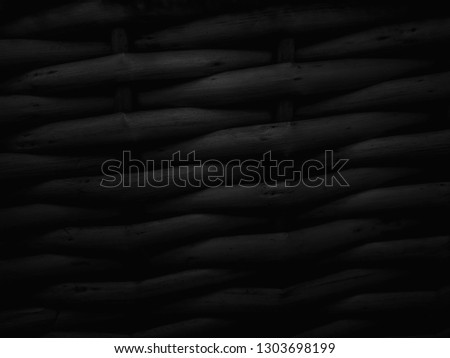 Dark black Abstract woven mat texture Wickerwork background 