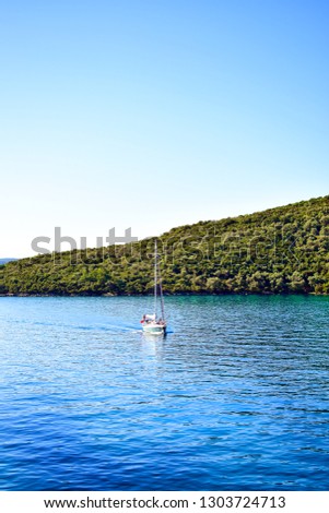 Sailboat on Lefkada sea