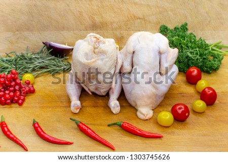chicken, goose, Turkey, quail, pictures for the catalog, blank for roasting