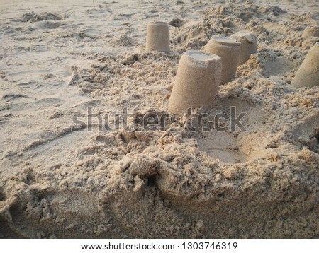 Sand castle a great playful activity often  done at sea shore