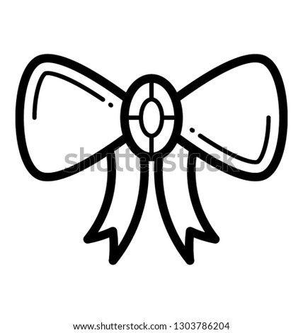 Bow clip icon design in a line vector