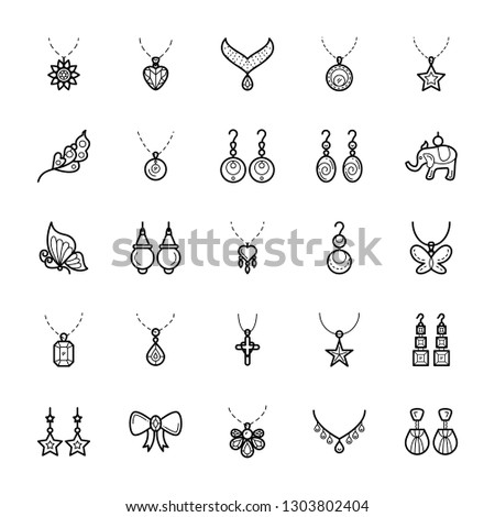 Pack Of Traditional jewelry Icons 