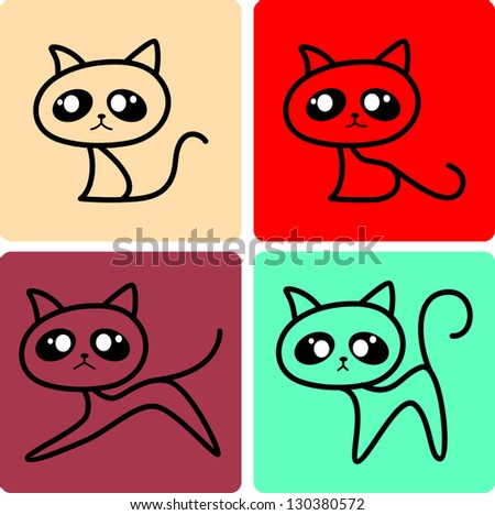  Vector illustration of cat