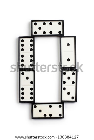 Color photo of alphabet of domino