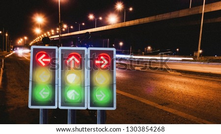Traffic light on a blurred background