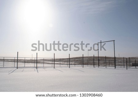 Cattle pens at Pierce Ranch in Montana in mid-January