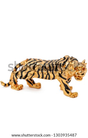 Metal tiger statuette