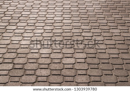 Brown stone block pavement texture