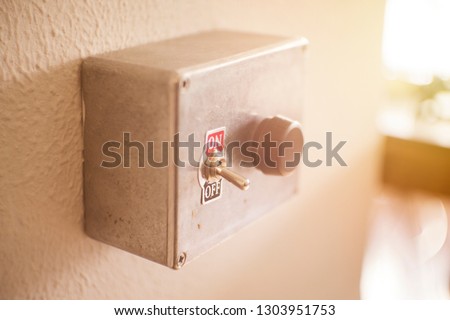 On off switch on the wall