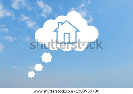 Dream house on blue sky.