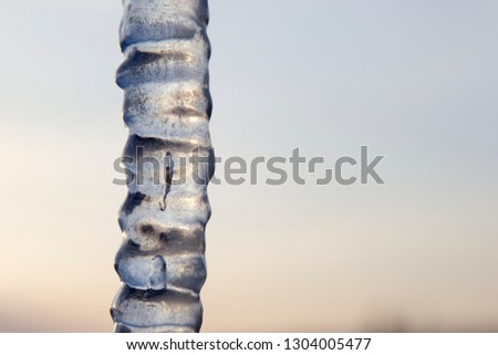 big icicle against the sky for text