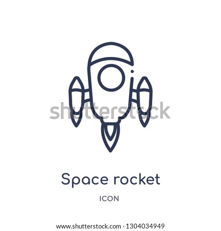 space rocket launch icon from transport outline collection. Thin line space rocket launch icon isolated on white background.