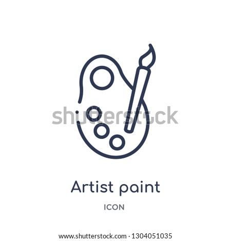artist paint palette icon from user interface outline collection. Thin line artist paint palette icon isolated on white background.