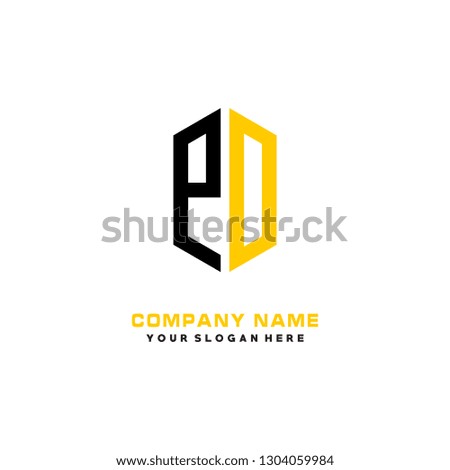 P D initial letter, modern logo design template vector 
