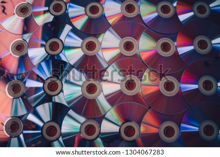 abstract background of disks with neon glow