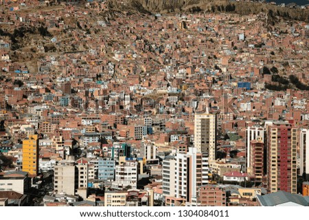 View of the city of La Paz, capital of Bolivia
