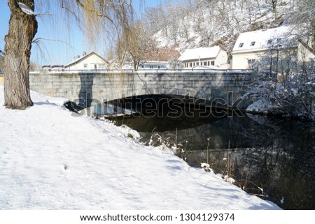 Winter landscape pictures with a lot of snow in cloudy weather in Germany Bavaria included         
                     