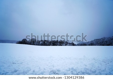Winter landscape pictures with a lot of snow in cloudy weather in Germany Bavaria included         
                     