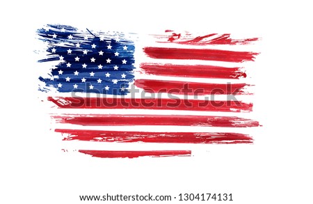 USA grunge flag. Vector abstract grunge flag. Template for United States of America national holiday banner, greeting card, invitation, poster, flyer, etc.