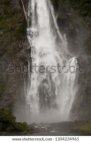 waterfall fiordland new zealand
