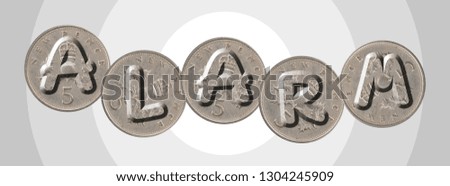 ALARM – Coins on radial background