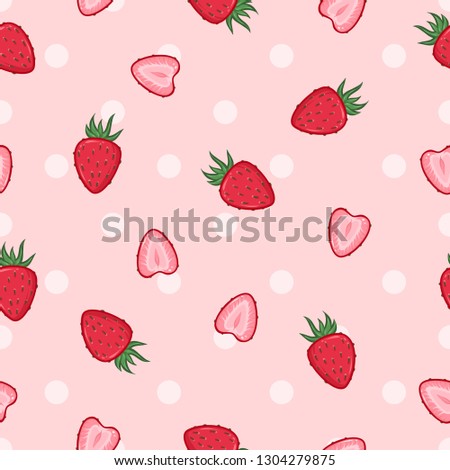 Strawberry pattern. Vector illustration