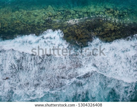 Strong wave meet calmness of coral life 