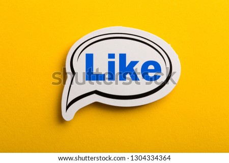 Like speech bubble isolated on the yellow background.