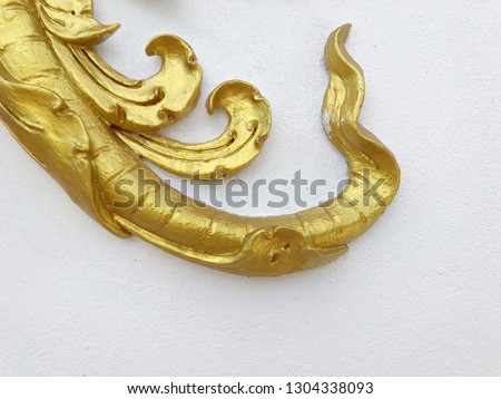 Traditional Thai style pattern decorative, stucco gold paint in temple,Thailand. 
