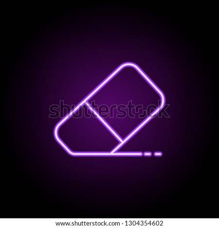 eraser outline icon. Elements of Education in neon style icons. Simple icon for websites, web design, mobile app, info graphics