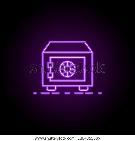 bank safe outline icon. Elements of Banking & Finance in neon style icons. Simple icon for websites, web design, mobile app, info graphics