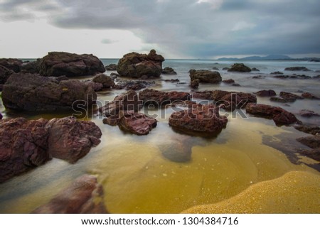 Amazing view of Malaysia beach landscape .Image with long exposure 
