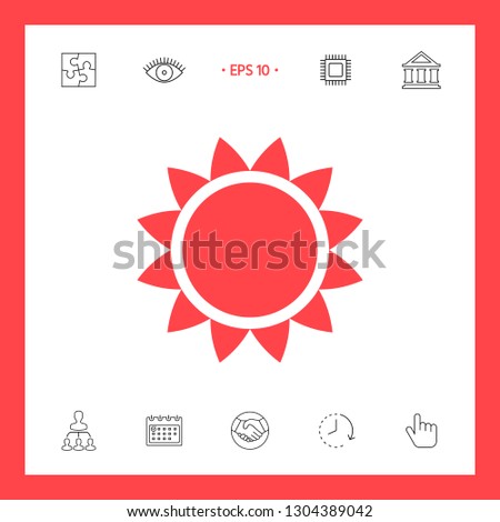 Sun icon symbol. Graphic elements for your design