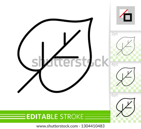 Leaf thin line icon. Outline web sign of lime. Linden linear pictogram with different stroke width. Simple vector symbol, transparent background. Foliage organic eco editable stroke icon without fill