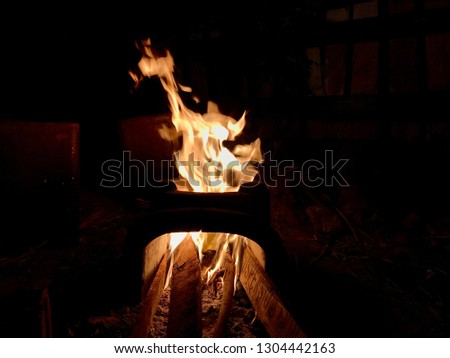 Fire heat on camping