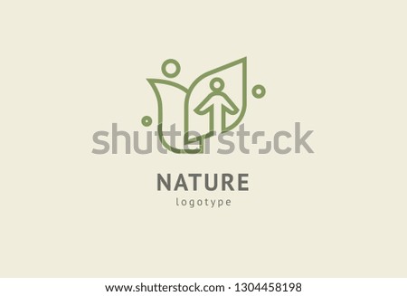Abstract nature logo icon vector design. Healthy eco food, ecology, spa, business, diet , yoga, Environment day vector logo. Editable Design. Happy people with leaf logo. Fitness, sport web icon.