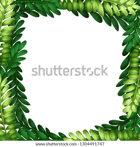 Nature leaf branch border illustration