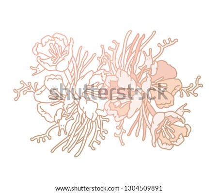 Vector illustration of flowers. Floral artwork