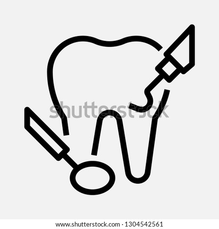 Dental care tooth concept line icon. Simple element illustration. Dental care tooth concept outline symbol design. Can be used for web and mobile UI/UX . Modern vector style